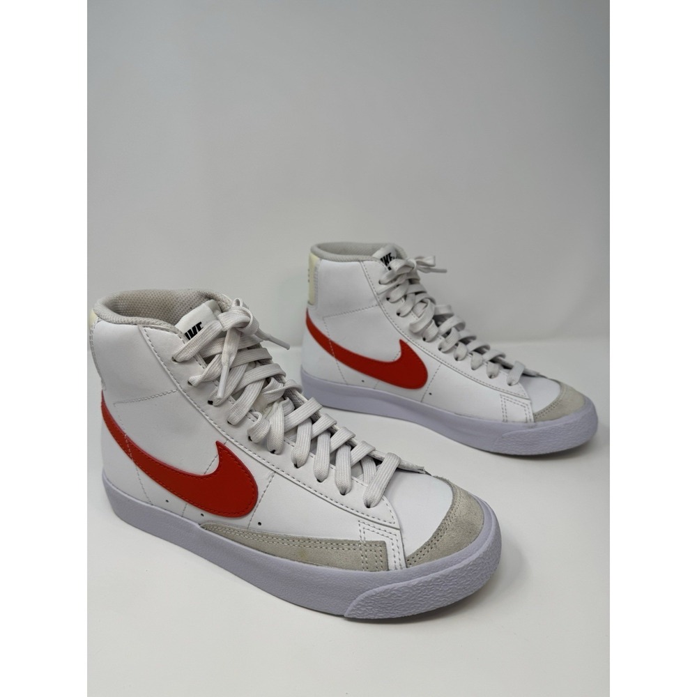 Nike Blazer Mid '77 Unisex Kids GS 4.5Y White/Orange Shoes Sneakers [DA4086-110] - Picture 5 of 11